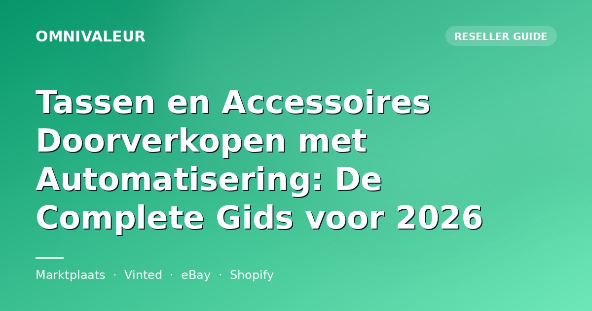 Tassen en Accessoires Doorverkopen met Automatisering: De Complete Gids voor 2026