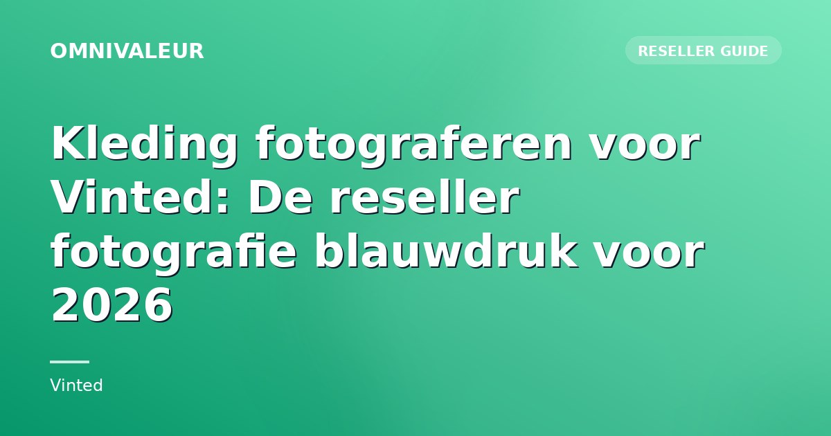 Kleding fotograferen voor Vinted: De reseller fotografie blauwdruk voor 2026