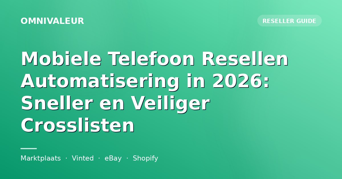 Mobiele Telefoon Resellen Automatisering in 2026: Sneller en Veiliger Crosslisten