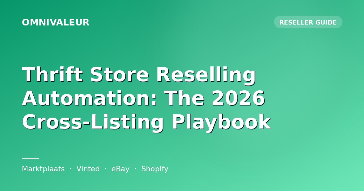 Thrift Store Reselling Automation: The 2026 Cross-Listing Playbook