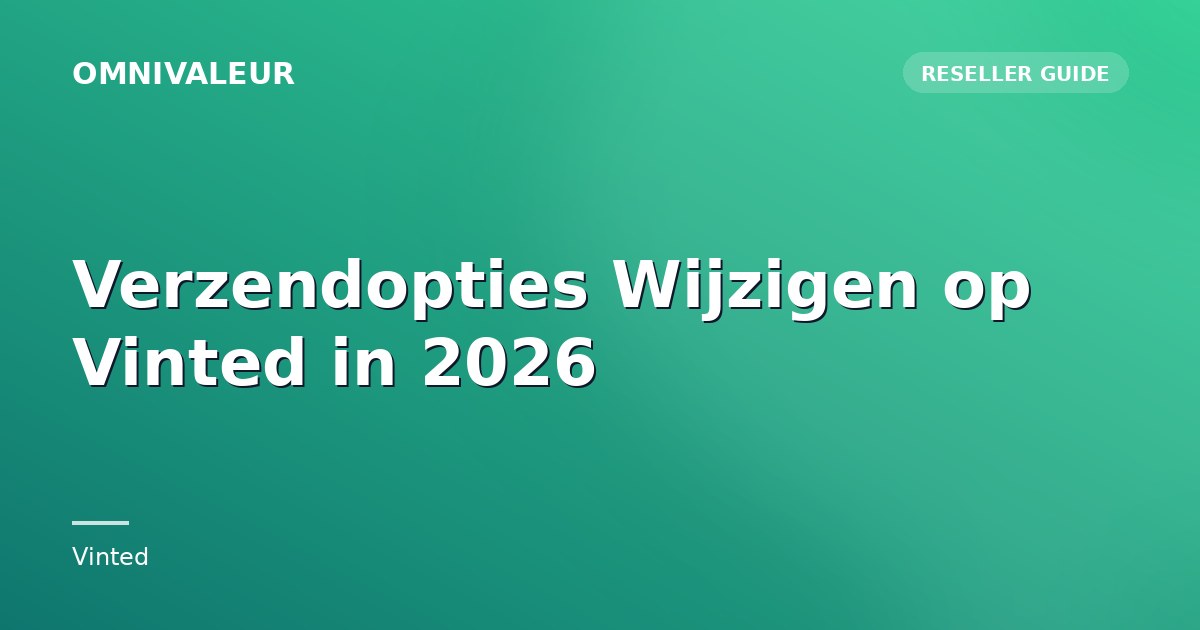 Verzendopties Wijzigen op Vinted in 2026