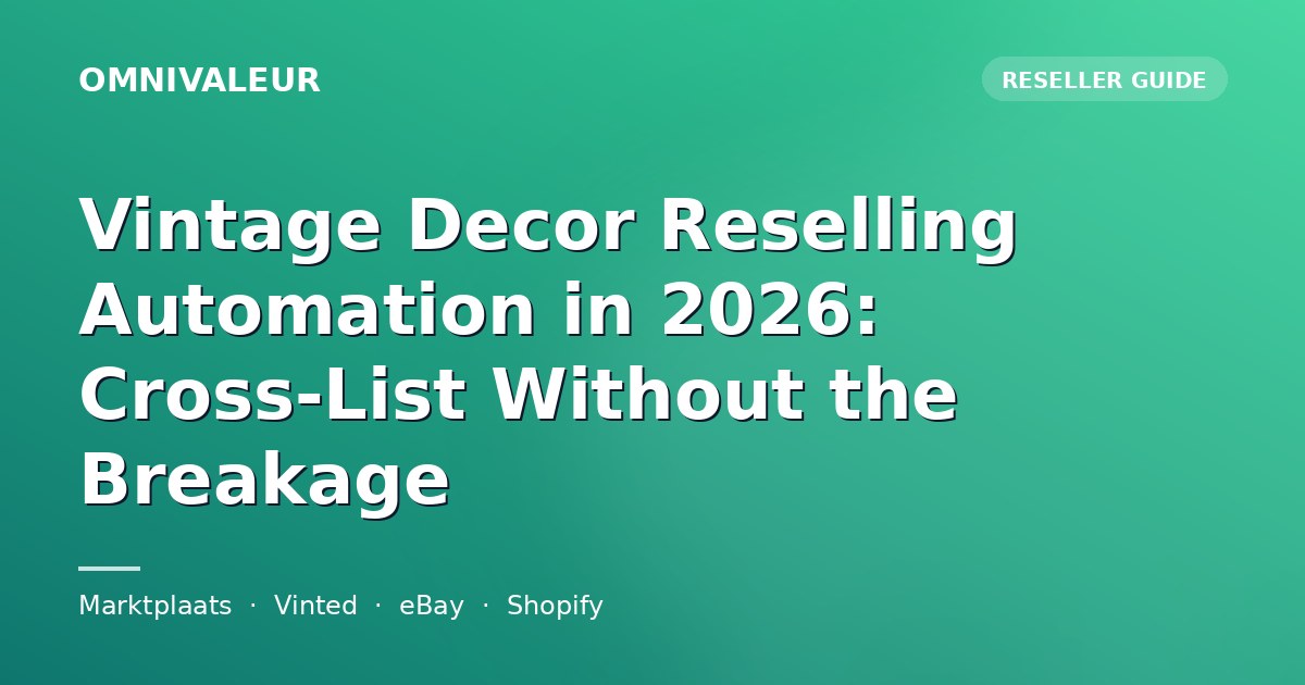Vintage Decor Reselling Automation in 2026: Cross-List Without the Breakage