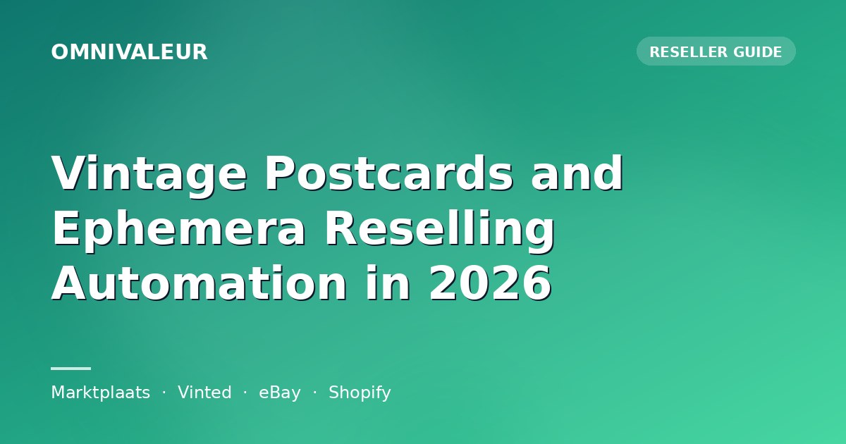 Vintage Postcards and Ephemera Reselling Automation in 2026