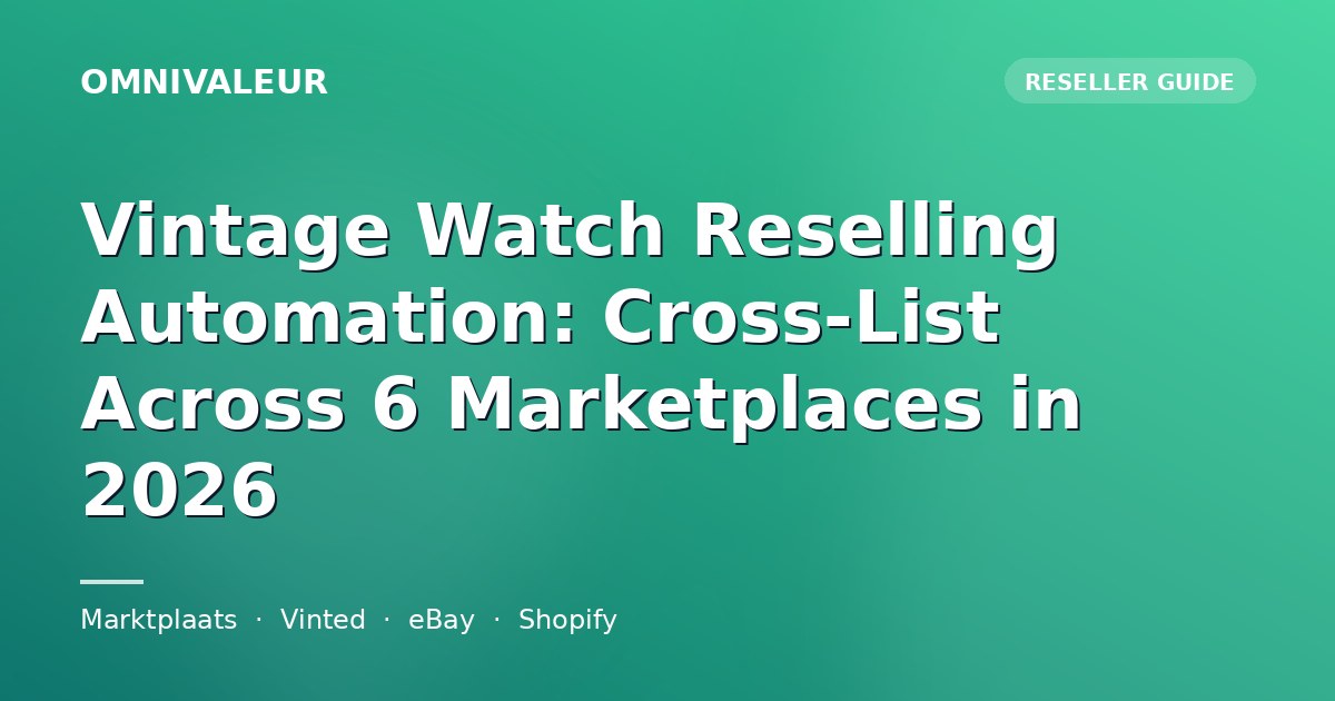 Vintage Watch Reselling Automation: Cross-List Across 6 Marketplaces in 2026